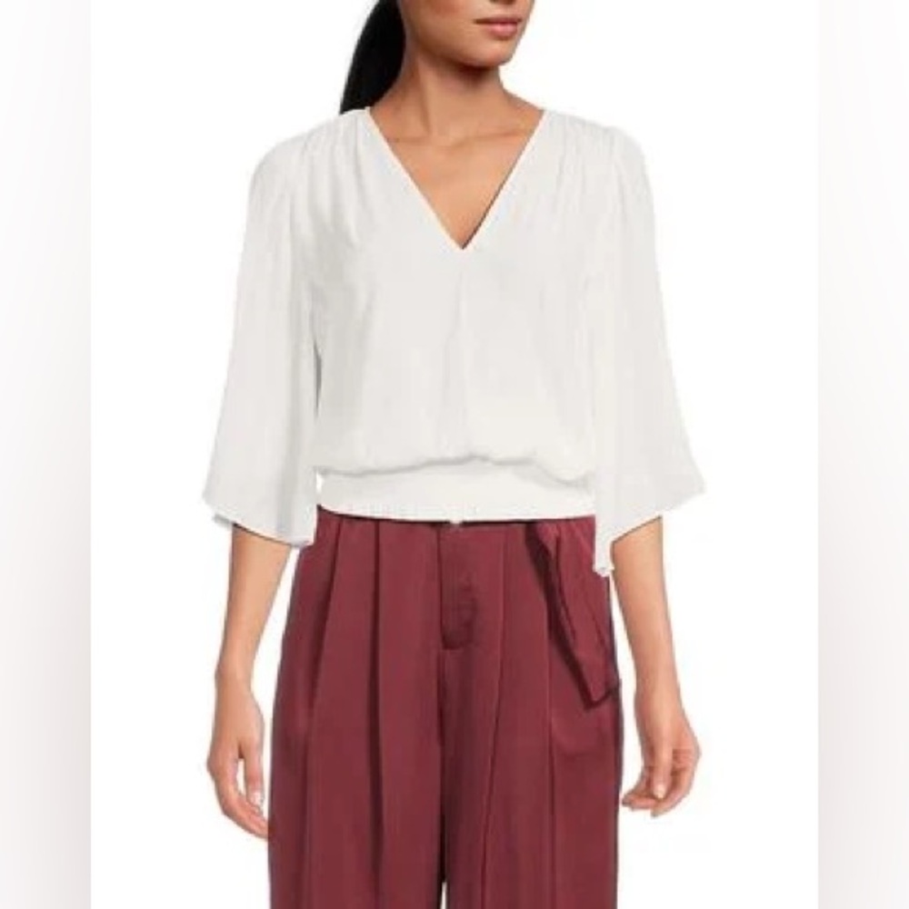 NWOT RAMY BROOK Elexa Flare Sleeve White Blouse Size Medium
